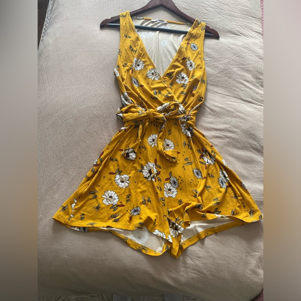 Yellow Floral Romper NWOT